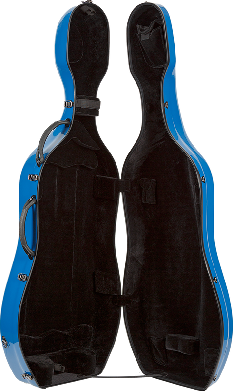 Core Fiberglass Cello Case with Wheels - Light Blue