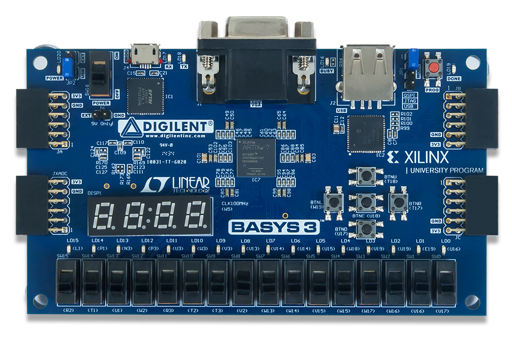 Basys 3 AMD Artix-7 FPGA Trainer Board