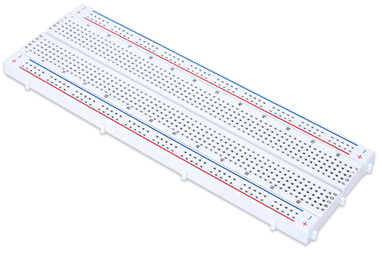 Solderless Breadboard Kit: Small Solderless Breadboard with Two Power Rails  - Digilent