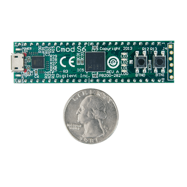 Breadboardable Spartan7 FPGA Module Digilent Cmod S7 tillescenter