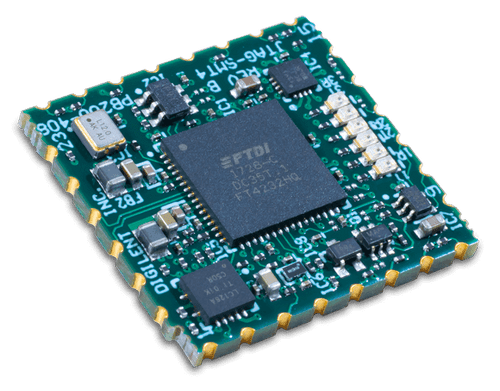 Product image of the JTAG-SMT4 surface mount programming module. 