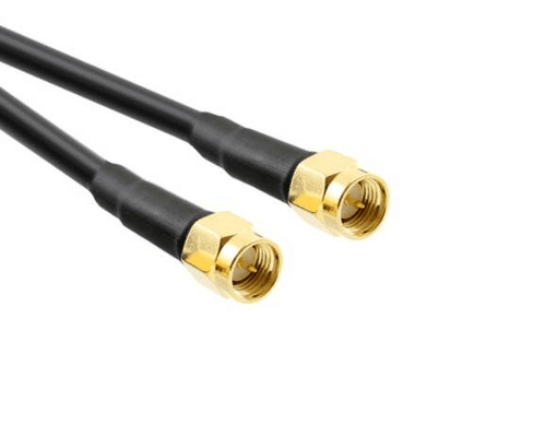 Product image of the SMA-to-SMA 24” Coaxial Cable ends. 