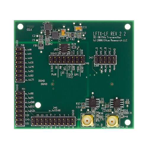 Product image of the Ettus LFTX Daughterboard for USRP N210. 