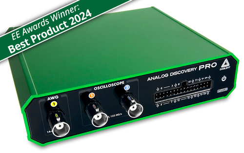 Product image of the Analog Discovery Pro ADP2230 displayed at an angle.
