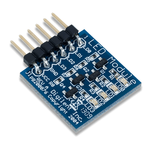 Pmod LED: Four High-brightness LEDs product image.