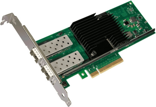 Product image of the Dual 10 Gigabit Ethernet PCIe Interface for Ettus USRP, displayed at an angle.  Product image of the Dual 10 Gigabit Ethernet PCIe Interface for Ettus USRP, displayed at an angle.