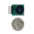 Size comparison product image of the Pmod MAXSONAR: Maxbotix Ultrasonic Range Finder and a US quarter (diameter of quarter: 0.955 inches [24.26 mm]; width: 0.069 inches [1.75 mm]).