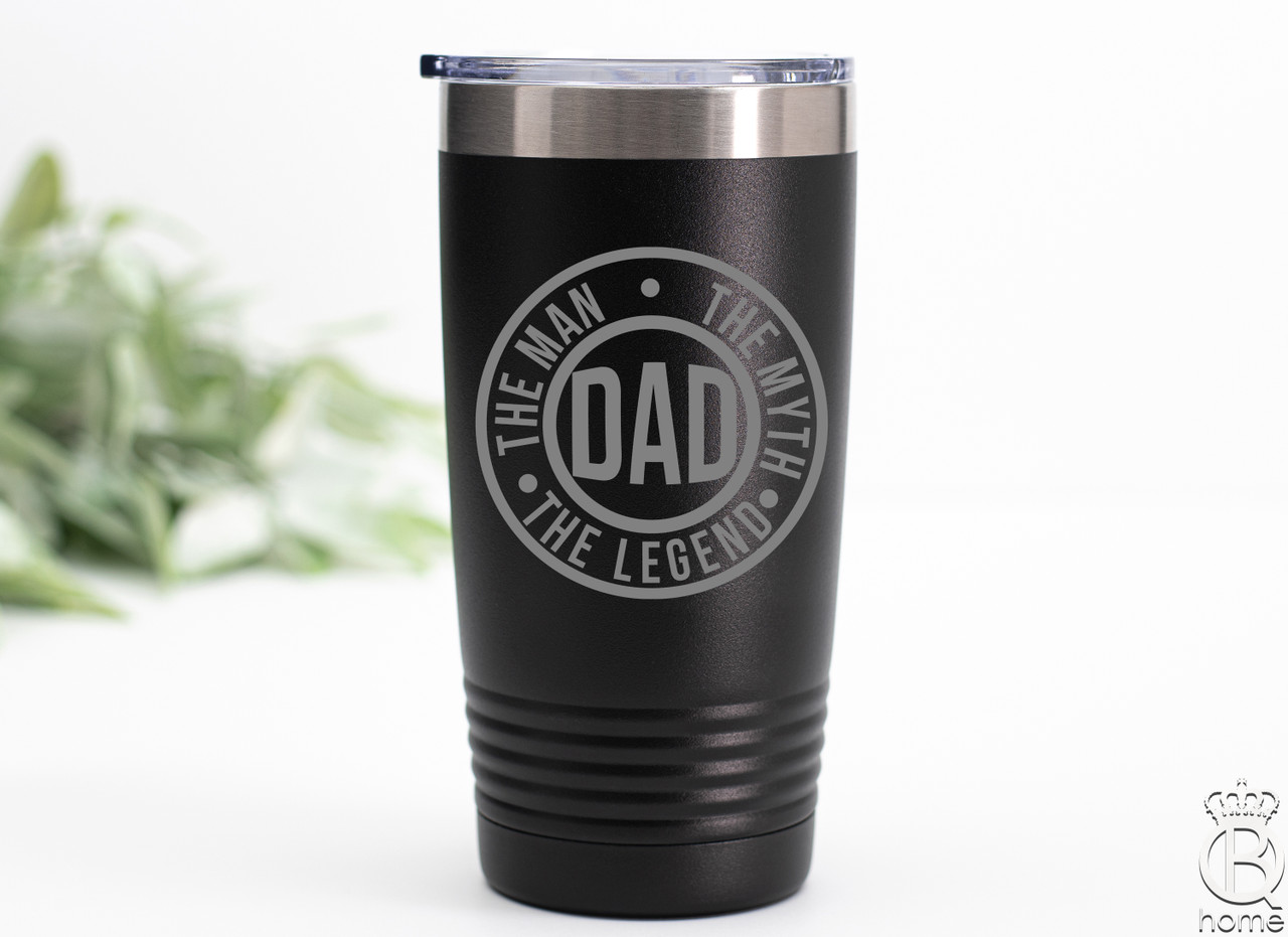 Man Myth Legend Personalized 30oz Tumbler Cup - Black Insulated