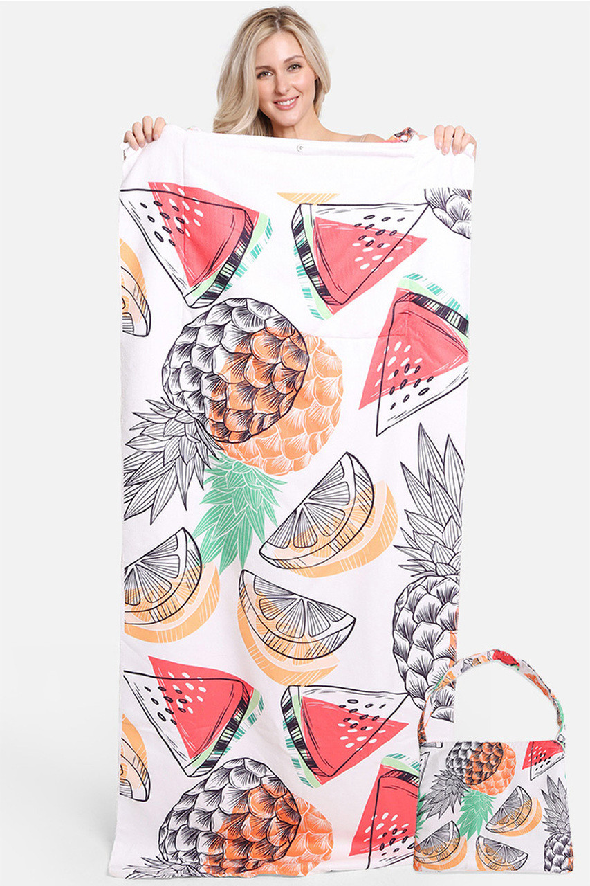 Beach Towel Bag Fruit Pattern Queenbhome 