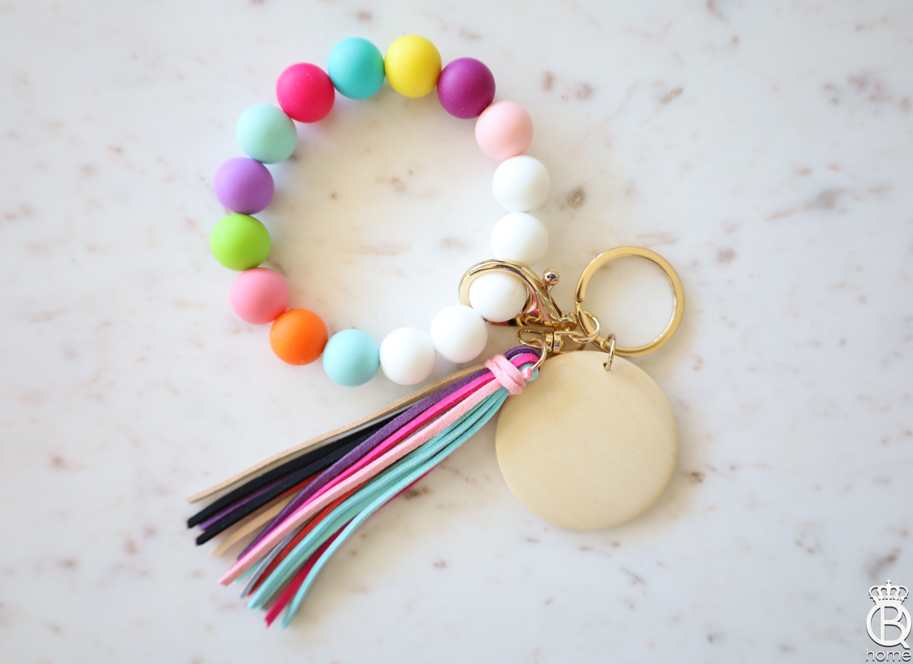 Rainbow & Flowers - Bracelet Making Kit - Wooden Beads - Kids