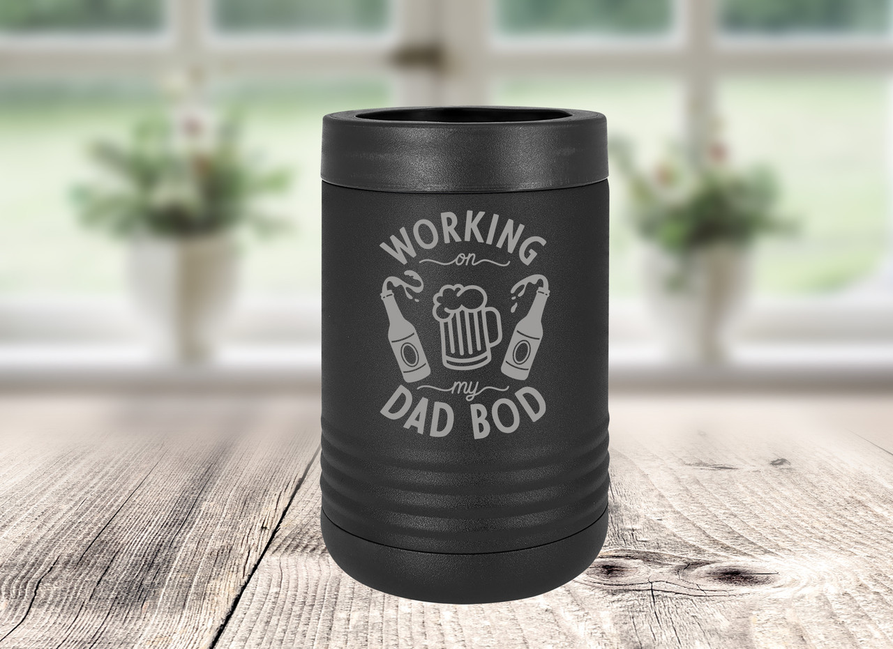 READY TO SHIP Working Dad Bod Black Regular Can Koozie - Queen B Home