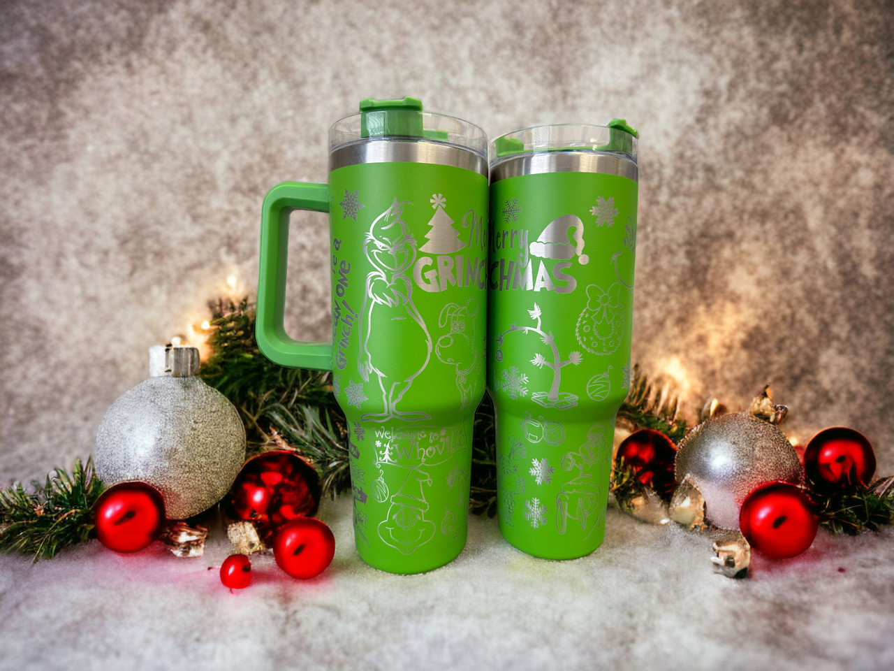 Grinch 40oz Cup With Handle - Queen B Home