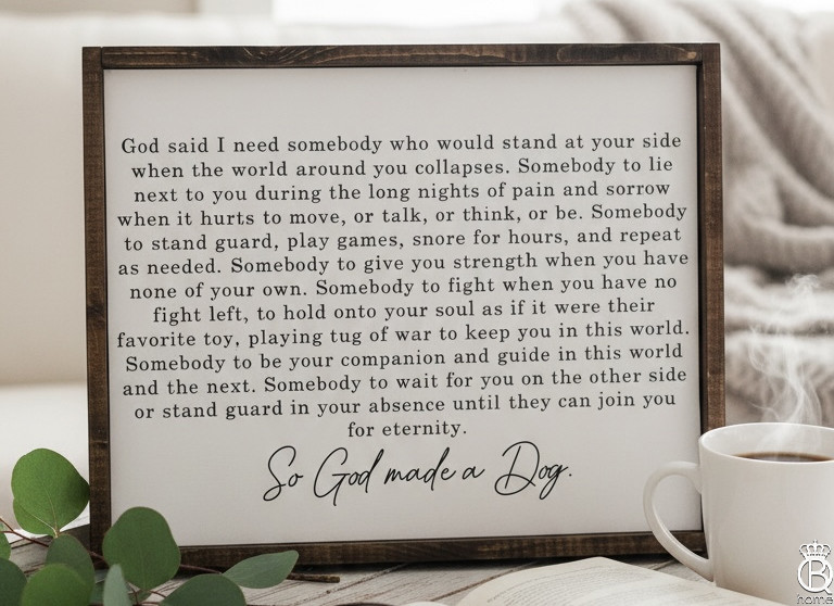 God Made A Dog Framed Wood Sign - Queen B Home