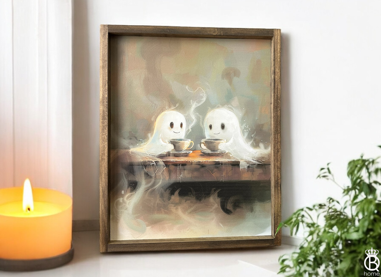 Coffee With My Boo Framed Wood Sign [The Little Haunts Collection ...