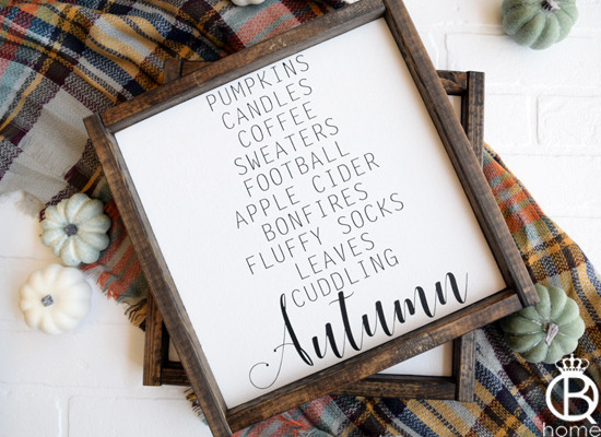 Fall Favorites List Wood Sign [Fall Favorites Collection] - Queen B Home