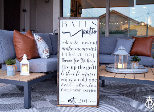 Patio Rules Customizable Wood Sign Patio Rules Customizable Wood Sign