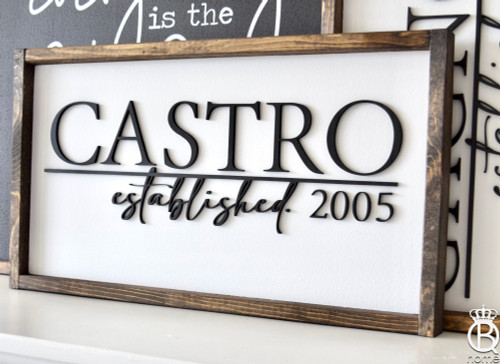 Custom Wedding Last Name Laser Wood Sign 12x20