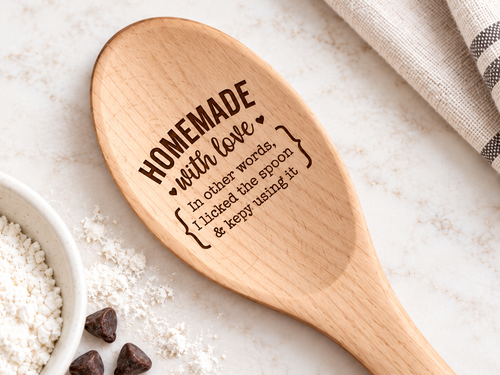 Homemade With Love Engraved Wooden Spoon