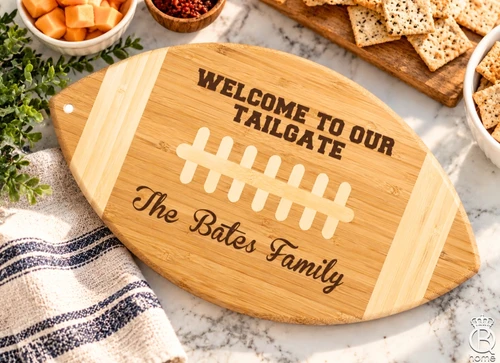 Welcome To Our Tailgate Football Cutting Board