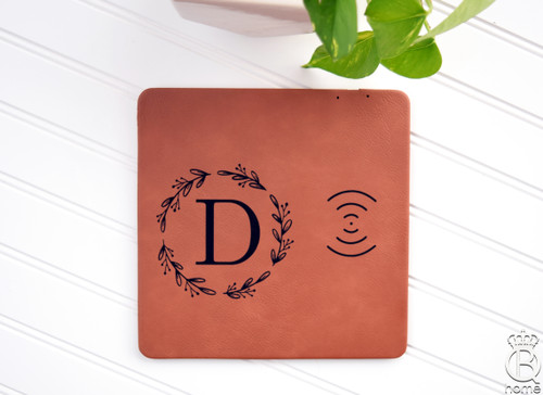 Wreath Initial Design Phone Charging Mat