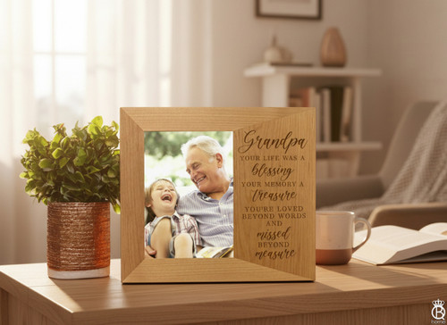 Custom Engraved  Wood Picture Frame | Your Life Was A Blessing...
