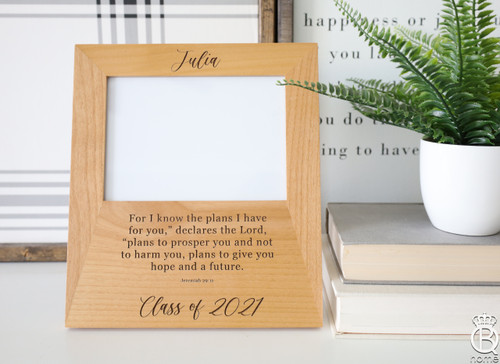 Custom Engraved Wood Picture Frame: For I Know The Plans I Have For You Custom Engraved Wood Picture Frame: For I Know The Plans I Have For You