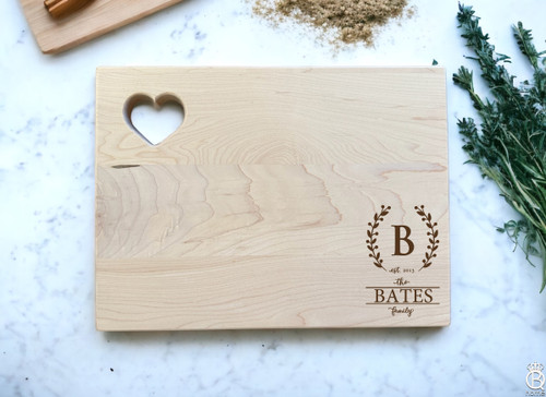 Personalized Cutting Board, Name and Heart Engraving – Giftstoengrave