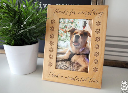 Thanks I Had A Wonderful Time Paw Print Wood Picture Frame Thanks I Had A Wonderful Time Paw Print Wood Picture Frame