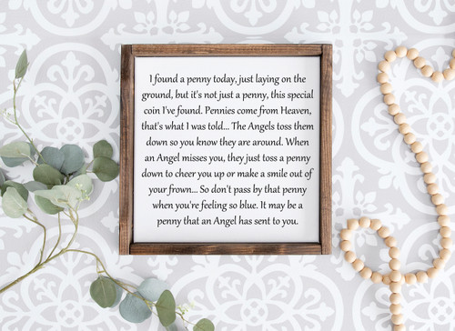 Pennies From Heaven Mini Wood Sign Pennies From Heaven Mini Wood Sign