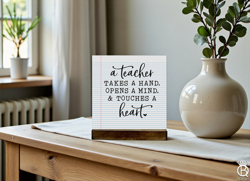 A Teacher Takes A Heart Lined Paper Design Shelfie