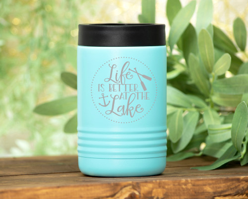 READY TO SHIP Life Is Better At The Lake Blue Slim Can Koozie - Queen B Home