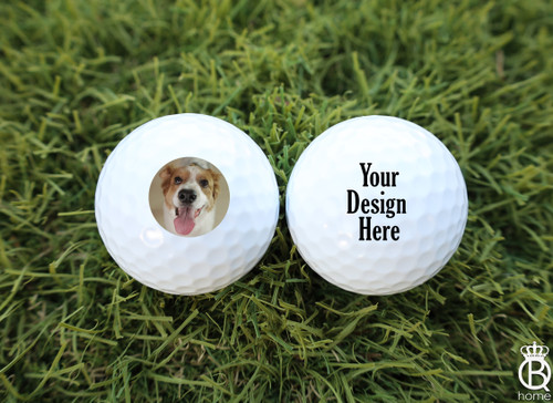 Golf Ball 3 Pack: Custom Image And Text TWO SIDED