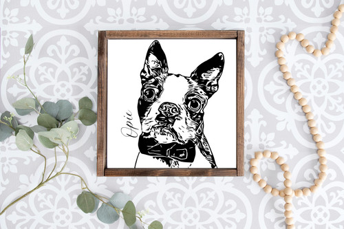 Black and White Portrait Custom Wood Sign 12x12 Black and White Portrait Custom Wood Sign 12x12