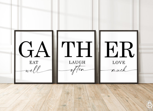 Gather Set of Three Wood Sign [large]