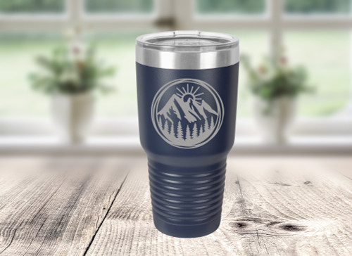 READY TO SHIP Mountain Navy 30oz Tumbler