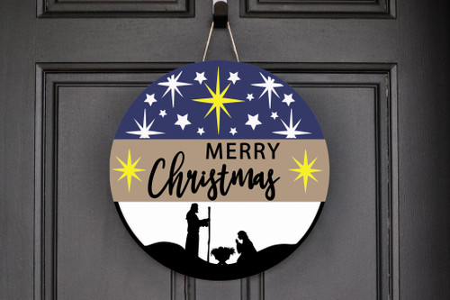 Nativity Scene Christmas Door Hanger