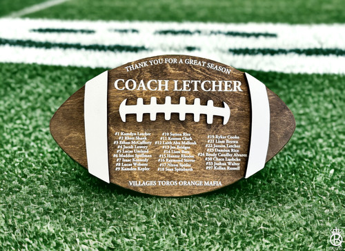 Football Team Plaque With Stand