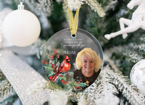 Cardinal Crystal Custom Image Ornament [CUSTOMIZABLE]