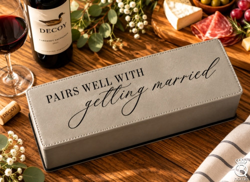 Leather Wine Box: Pairs Well With Getting Married