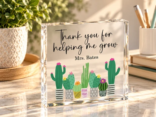 Thank You For Helping Me Grow... Acrylic Block