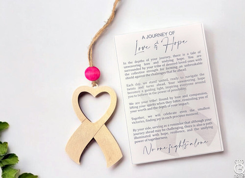 READY TO SHIP Story Ornament:  A Journey of Love and Hope Cancer Awareness Ornament