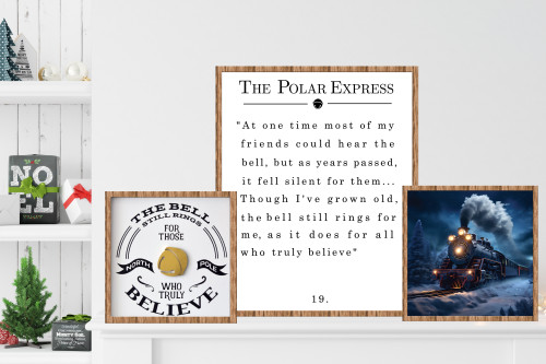 Polar Express Framed Wood Sign BUNDLE Polar Express Framed Wood Sign BUNDLE