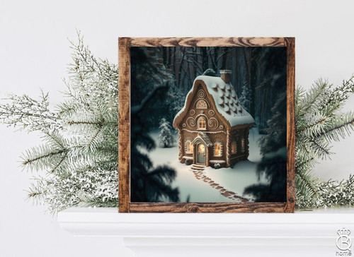 Winter Gingerbread Retreat Framed Wood Sign Winter Gingerbread Retreat Framed Wood Sign