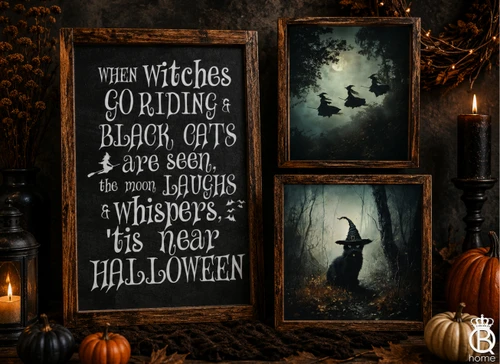Witches & Whispers Framed Wood Sign Set