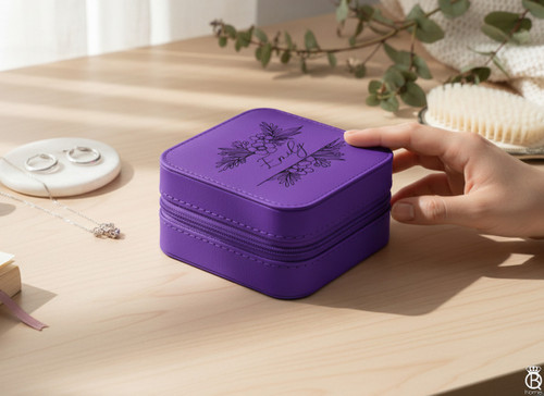 Jewelry Box: Floral Split Name Design
