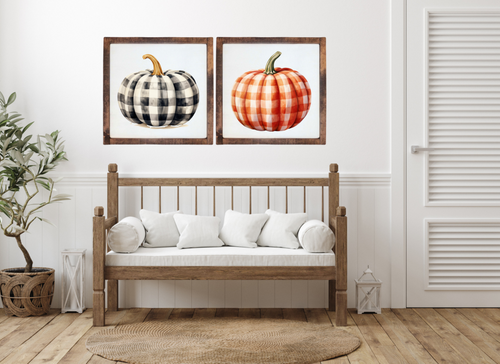 Gingham Pumpkin Wall Art | Storybook Autumn Collection Gingham Pumpkin Wall Art | Storybook Autumn Collection