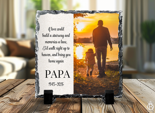 Slate Tile Sign: If Love Could Build A Stairway