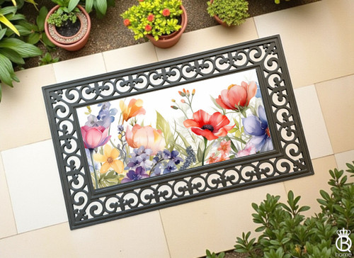 Interchangeable Doormat Insert: Floral Medley Interchangeable Doormat Insert: Floral Medley