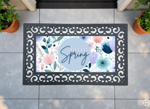 Interchangeable Doormat Insert: Hello Spring