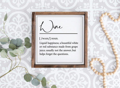 READY TO SHIP: Wine Definition Mini Wood Sign